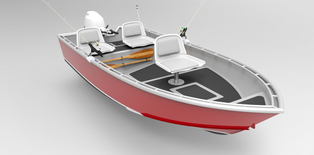 14ft Skiff Fisher Red 01.