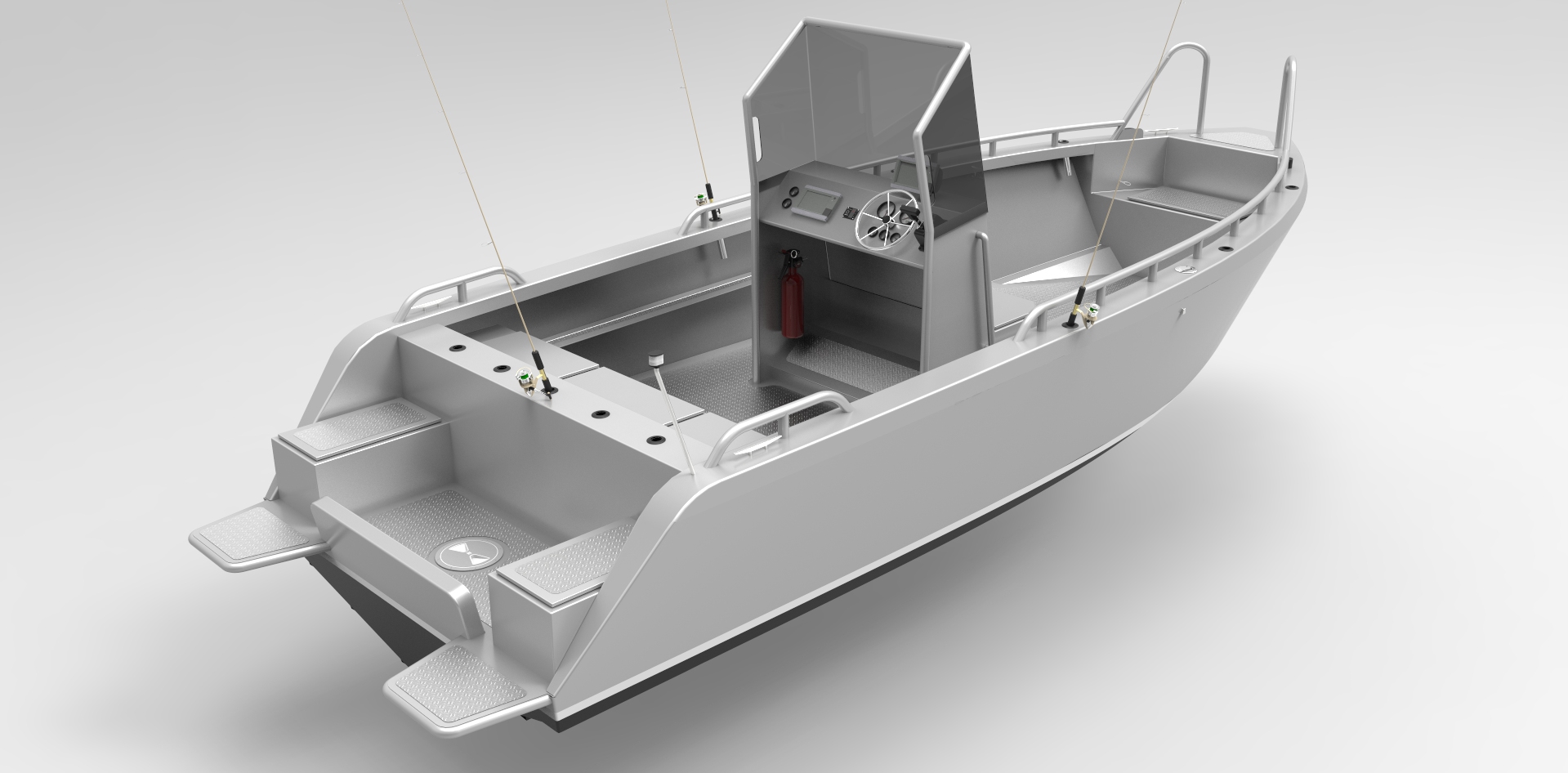 wooden boatbuilder releases center console kit option