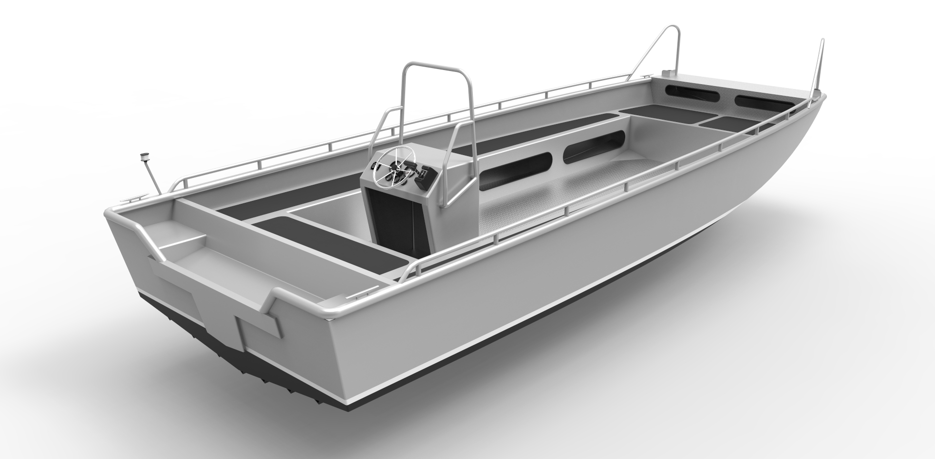 6m (19ft) Aluminum Lifeboat - Stylized Jon Boat - Welded Aluminum Alloy CNC...