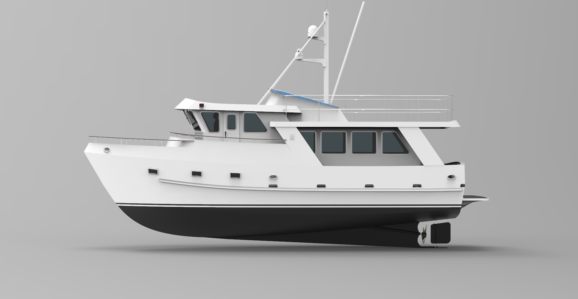 TY45 13.5 Meter Trawler Yacht - Metal Boat Kits