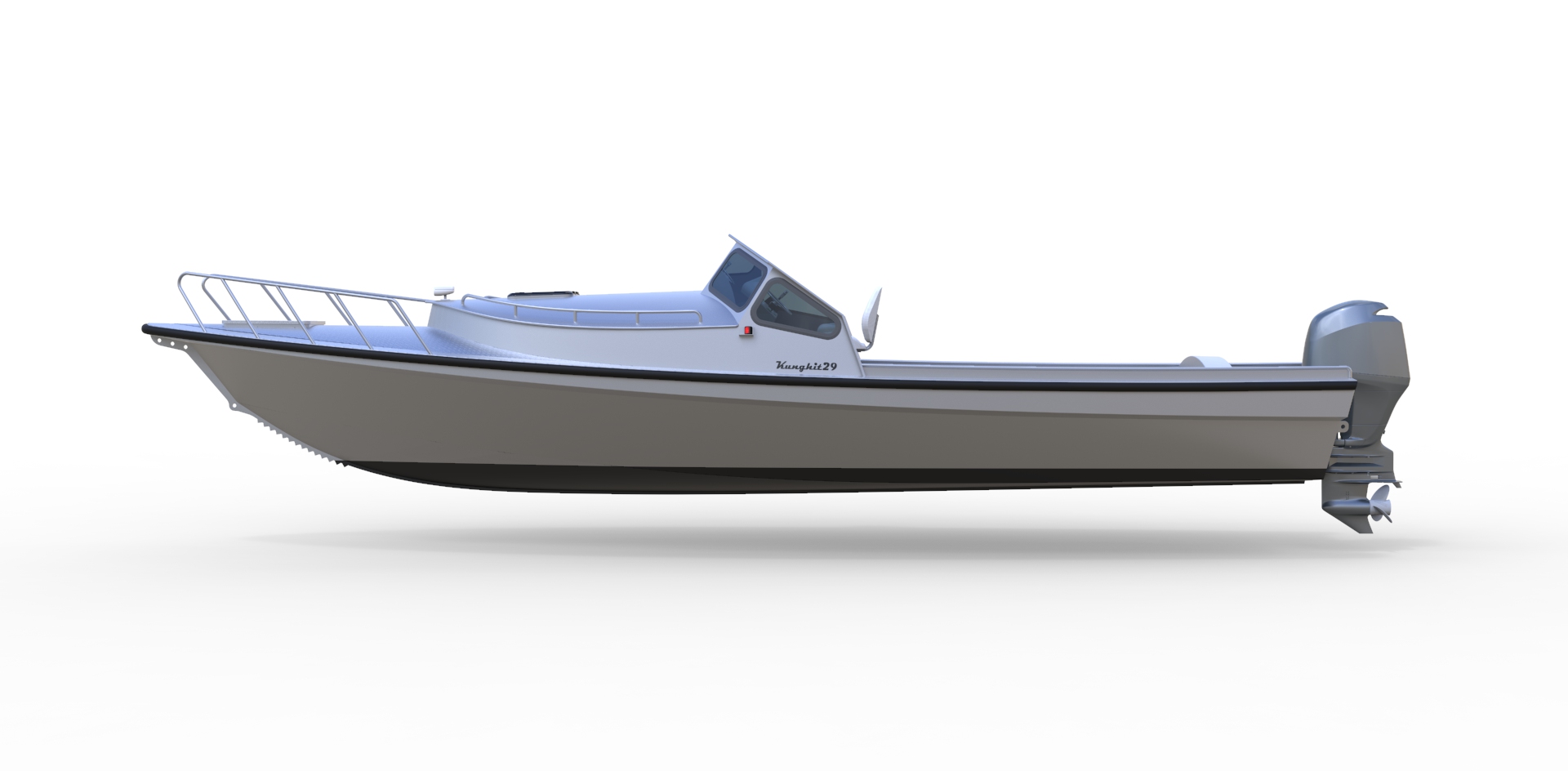 6m (19ft) Cajun Navy Jon Boat - CONSOLE VERSION - MetalBoatKits